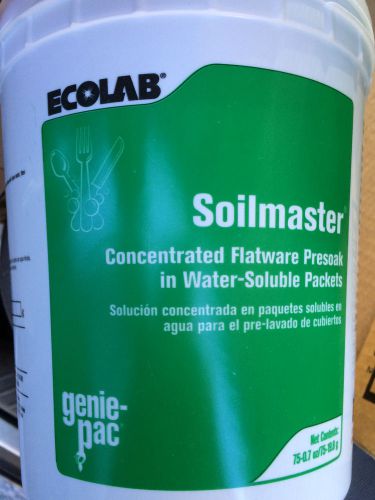 NEW ECOLABS SOILMASTER CONCENTRATED FLATWARE SILVERWARE PRESOAK 75 PKGS