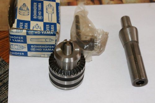 H.D. YAMA DRILL CHUCK 0-13mm  TAPERED MOUNT 5/8&#034; JT6+R8 ARBOR SHANK