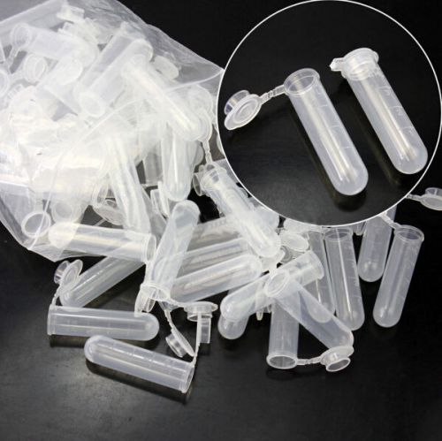 50pcs 5mL Empty Plastic EP Vial Tube Sample Storage Container Fragrance Beads