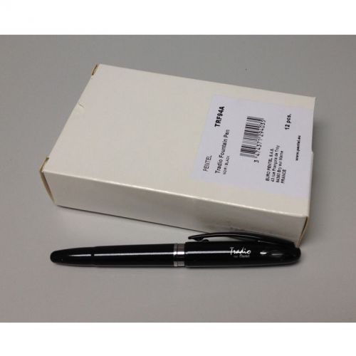 Pentel TRF94 Tradio Plume Fountain Pen Bulk Pack (12pcs) - Black Barrel