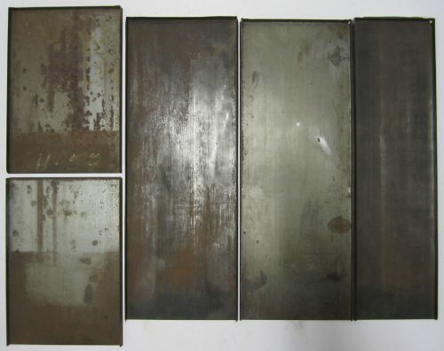 (5) Vtg Printers Letterpress Typeset Metal/Steel Galley Tray Assorted Sizes (A)