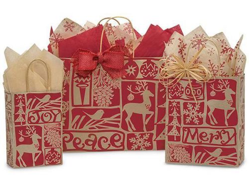 125 Christmas Kraft Shopping Gift Bags Deer Assortment Wholesale Retail