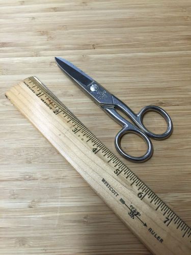 Used jameson 5&#034; splicer snips electrician scissors serrated notched phone cable for sale