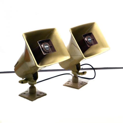 Lot of 2 valcom v-1036c 15- watt one-way paging loudspeaker horn beige for sale