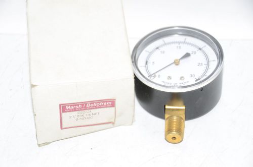 MARSH Gauges, Diaphragm Series G22704 2.5&#034; 83K 1/4&#034; NPT 0-30&#034; H20