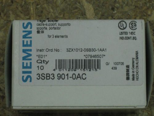 NEW Siemens 3SB3 901-OAC 3SB39010AC adapter for 3 elements push button