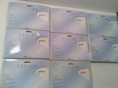 Lot of 8 Aspire Design system Four Gang Wallplate Mid-size White Satin