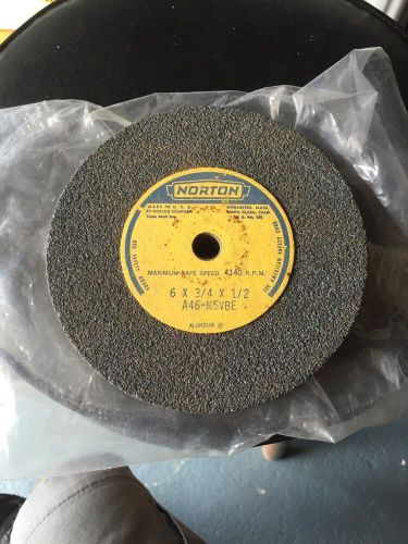 Norton 6 x 3/4 x 1-1/4  A46-M5VBE  Surface Grinding Wheel  Made in USA