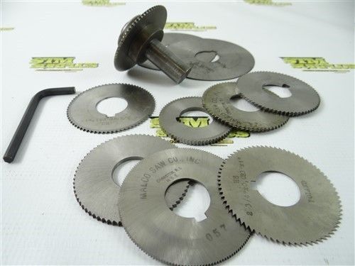 LOT OF 9 HSS SLITTING SLOTTING CUTTERS 2-3/4&#034; TO 3.850 WITH ARBOR