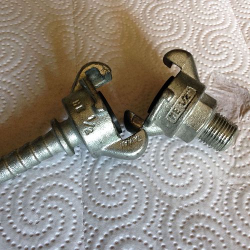 1/2&#034; male npt + l/2&#034; barbed air coupling crows foot chicago fitting 1 set 2 pcs for sale