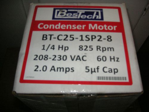 Bestech condenser motor bt-c25-1sp2-8. 1/4 hp, 825 rpm, 208/230v, emerson 1861 for sale