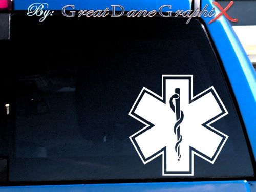 Star of Life EMS Style #1 Vinyl Decal Sticker -Color Choice- HIGH QUALITY