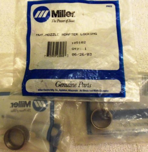 3 New Miller Electric MiG Welding Nozzle Adapter Locking Nut Part # 185102 NIB