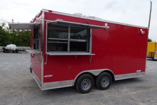 Concession Trailer Red 8.5 X 16 Catering Event Food Trailer