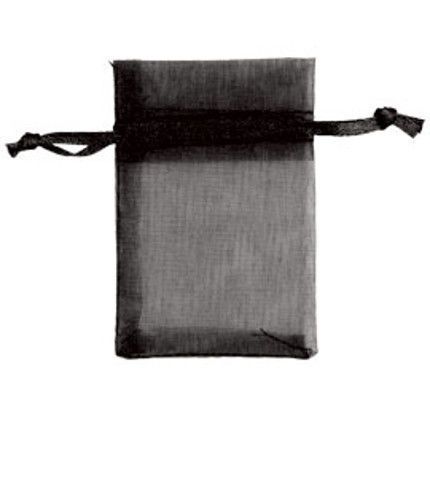 Count of 10 New Retail Black Organza Bags 2&#034; W x 3&#034; H