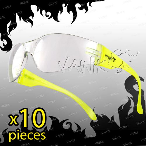 Vawik protective eyewear safety spectacles clear lens yellow frame 10 pairs ? for sale