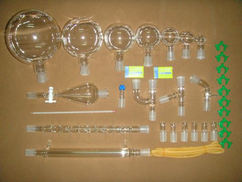 2000ml,24/29,lab glassware kit,laboratory chemical unit,32pcs for sale