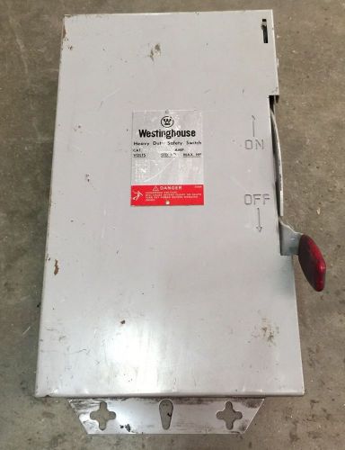 Westinghouse #HUN361 30A 600V 3P Non Fusible Heavy Duty Disconnect Switch