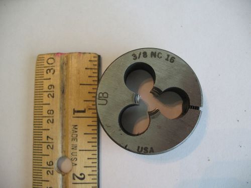 Union Butterfield Round Adjustable Threading Die, 3/8&#034;-16 NC 1 1/2&#034; OD USA