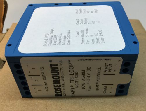Rosemount 333D HART Tri-loop Transmitter Signal Device 4-20 mA outputs