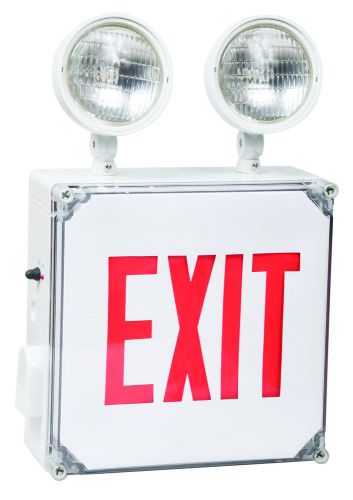 Morris products wet location led exit combo unit with red letter for sale