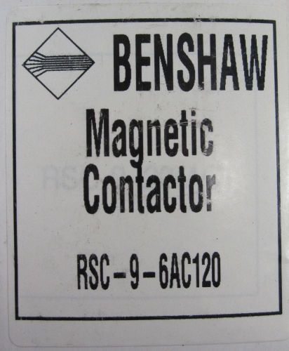 Benshaw Magnetic Contactor RSC-9-6AC120 NIB NEW