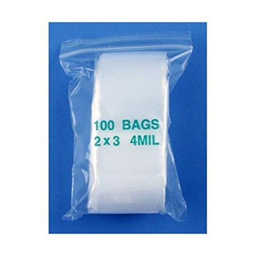 2&#034; x 3&#034; 4 Mil Clear Zip Lock Bags Case of 1000