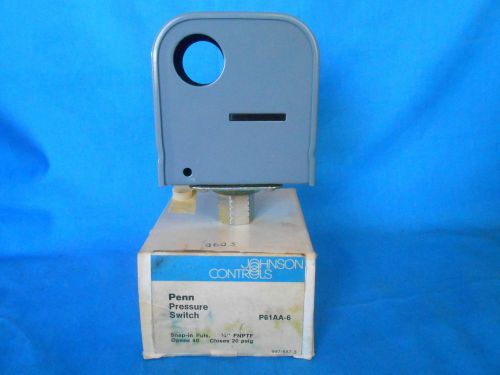 (NOS) Johnson Controls Penn P61AA-6 pressure switch, 20psi cl,40 op,adjustable