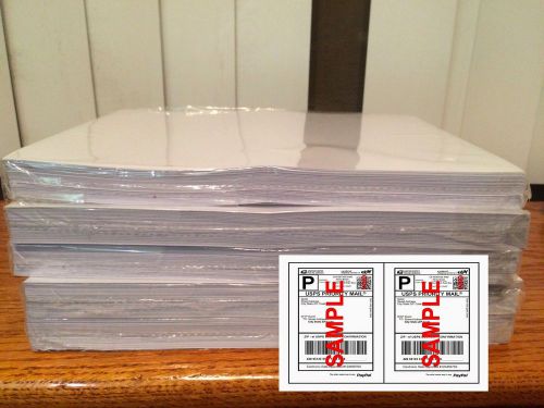 1000 Self Adhesive Shipping Labels 2 labels Per Sheet for USPS Paypal UPS FedEx