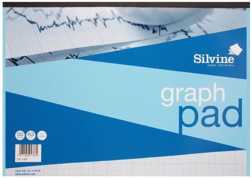 Silvine Graph Pad A3 1mm 5mm 10mm