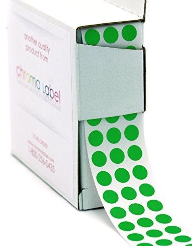 1/4&#034; green color-coding dot stickers | permanent adhesive, 0.25 in. - 1,000 for sale