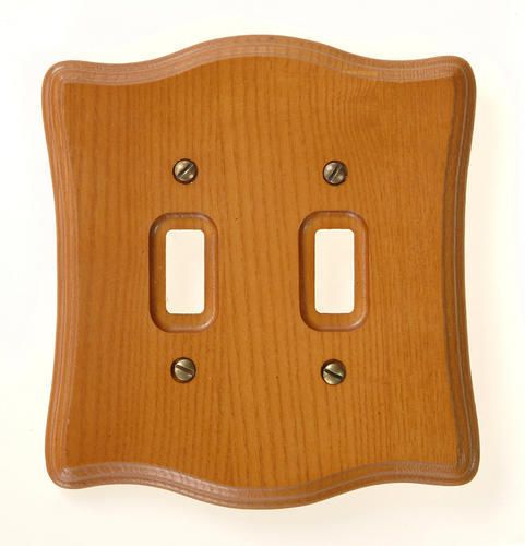 Amerelle Decor 176TT Solid Wood Double Toggle Switch Plate Wallplate Tavern Oak
