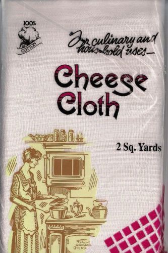 CHEESE CLOTH 2 SQ YARDS 100% WHITE COTTON NEW SEALED PACK DeROYAL TEXTILES USA