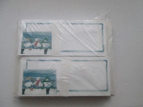 200 Snowman Family Christmas Holiday Stationery Paper Letterhead  80 envelopes