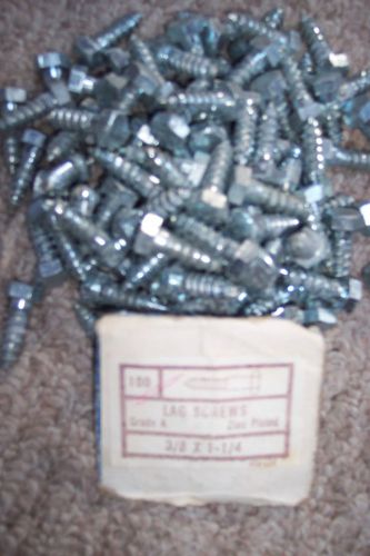 3/8&#034;x1 1/4&#034; hex head  lag bolts zinc plate wood screws 100 for sale