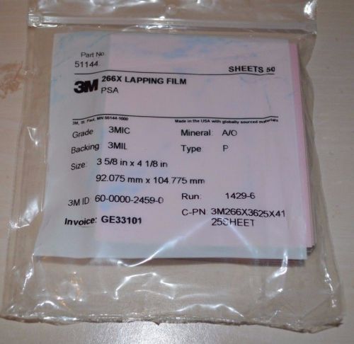 3M LAPPING FILM 266X .05MIC 3MIL ALUMINIUM OXIDE PSA STICKY BACK PACK OF 50