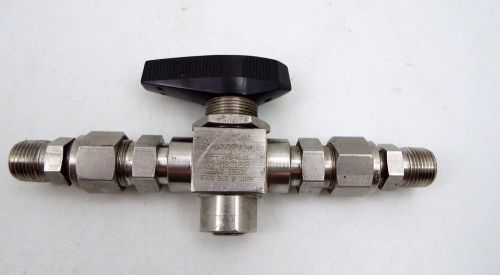Swagelok Ball Valve SS-H83P S8 Seat Peek 6700 PSI with Fittings