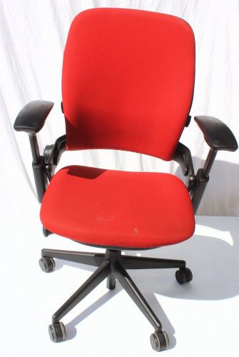 Executive  chair by steelcase leap v2 fully loaded in red fabric ergonomic (#5) for sale