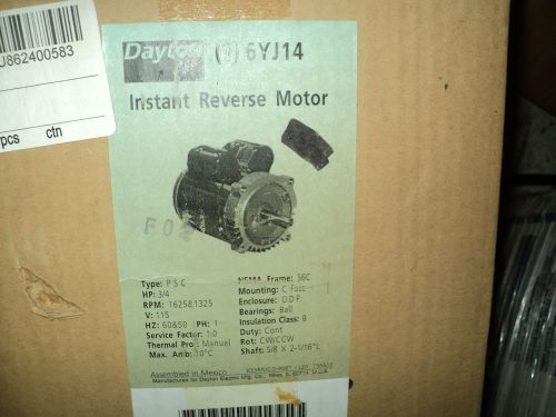 Dayton 6yj14 motor  3/4 hp ,115v , 1625 rpm , 56c fr , c-face , instant reverse for sale