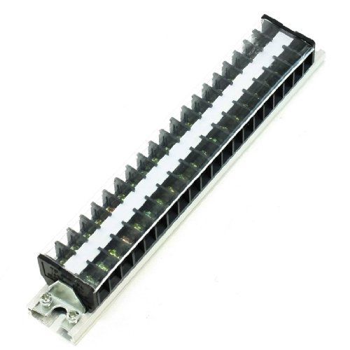 660V 15A 2 Rows 20 Positions Clear Covered Screw Terminal Barrier Block