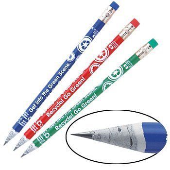 Earth Day Pencils - Recycled Newspaper Eco Pencils- 144 Pencils Per Box