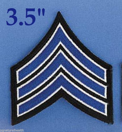 Quality Sergeant Embroidered Chevron Stripes Blue White Black Police PATCH USA