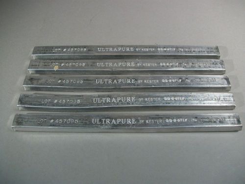 Lot of 5 Kester QQ-S-571F Ultrapure Solder Bar (1-2/3lb ea) SN63Pb37 - NEW