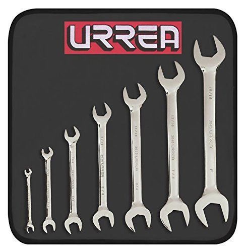 New urrea 3000c 3/16-1-inch open end wrench set  chrome with pouch for sale