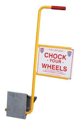 Vestil EALUM-7-HS Extruded Aluminum Wheel Chock with Handle and Sign  21-3/16&#034; W