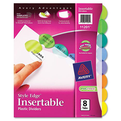 &#034;Avery Insertable Style Edge Tab Plastic Dividers, 8-Tab, Letter&#034;