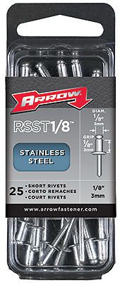 Arrow Fastener RSST1/8 Rivets-1/8X1/8 SS RIVET