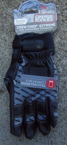 Grease monkey crew chief extreme touchscreen xlarge black new gloves garage for sale