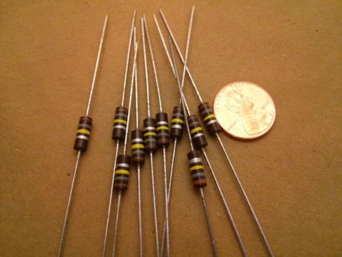 Lot of 10 vintage Allen Bradley 1/2w Watt 180k Ohms Carbon Comp. resistors