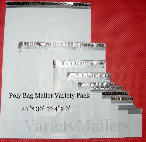 11 POLY BAG POSTAL MAILING ENVELOPES SAMPLE PACK ~ 2.5 Mil QUALITY SELF-SEALING